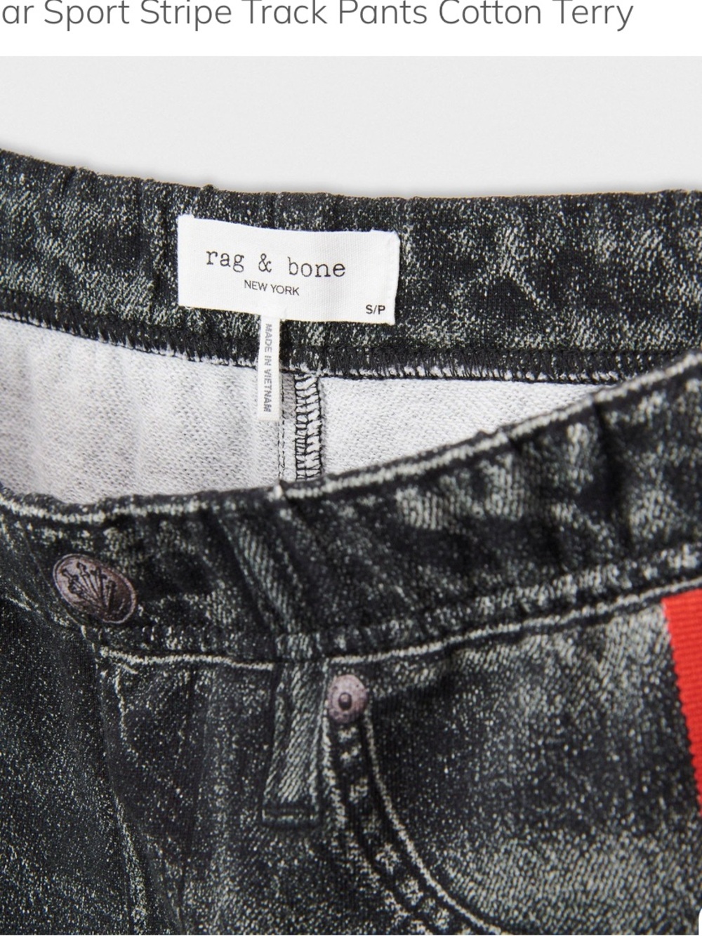 Rag & Bone Miramar Sport Stripe Track Pants Cotton Terry - Picture 8 of 12